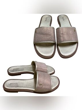 Michael Kors Rose Gold Slide Sandals S8.5